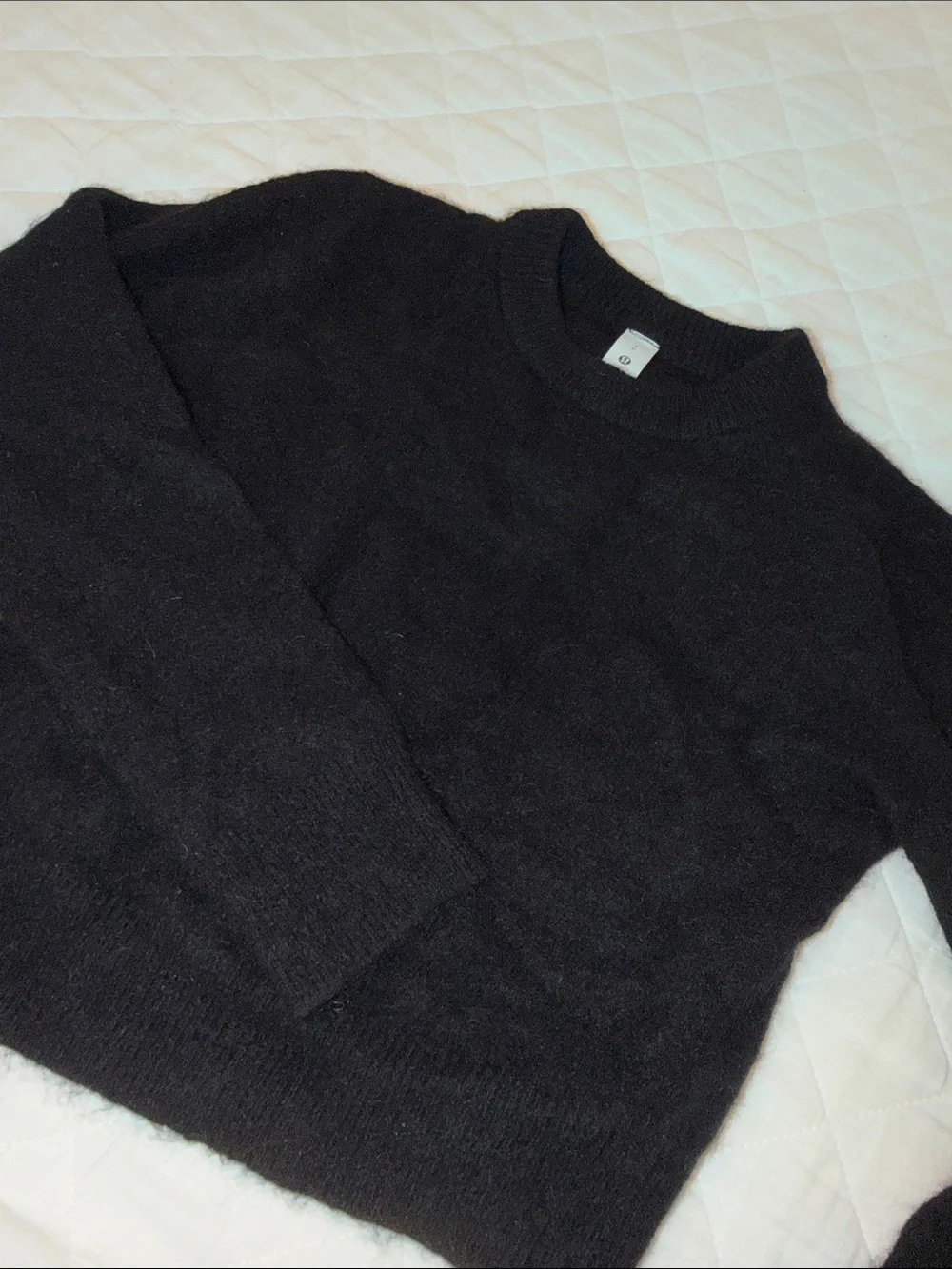 lululemon athletica Black Cropped Crew Sweater